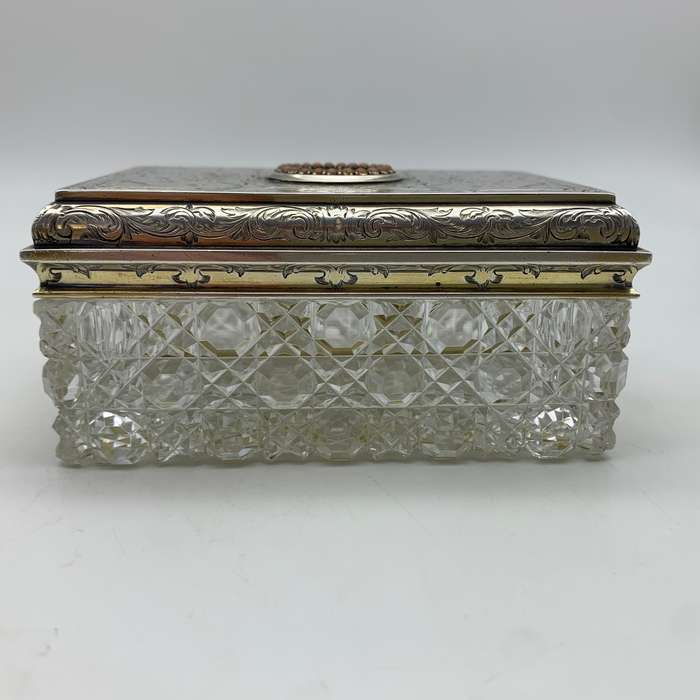 Fabulous Silver Gilt & Coral Crystal Vanity Box (1866)