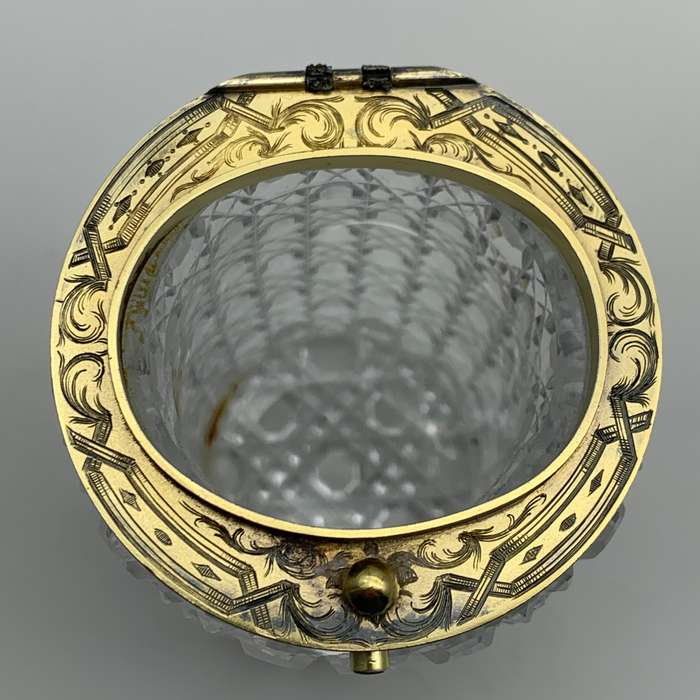 Fabulous Silver Gilt & Coral, Crystal Vanity Jar (1866)