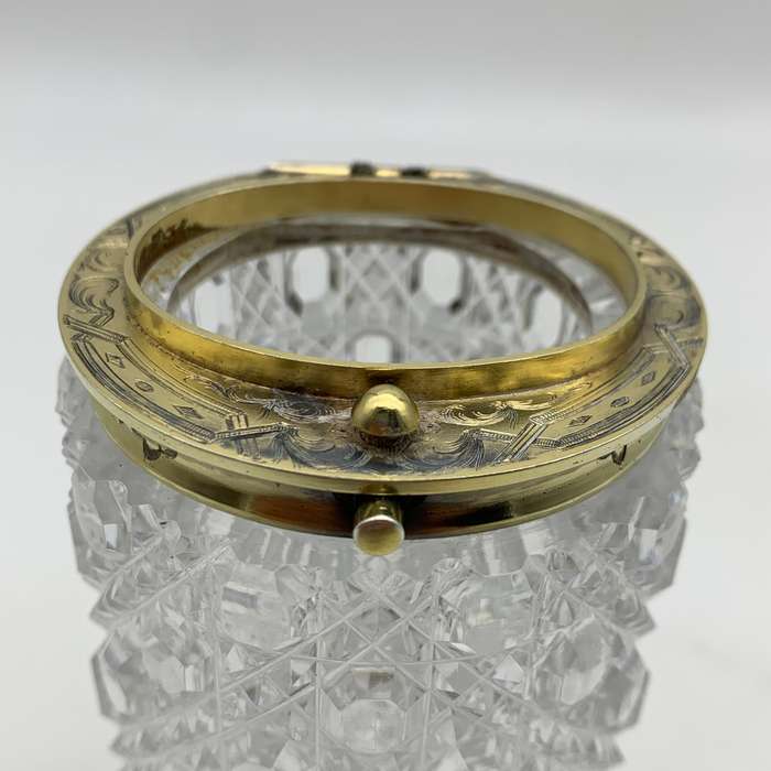 Fabulous Silver Gilt & Coral, Crystal Vanity Jar (1866)