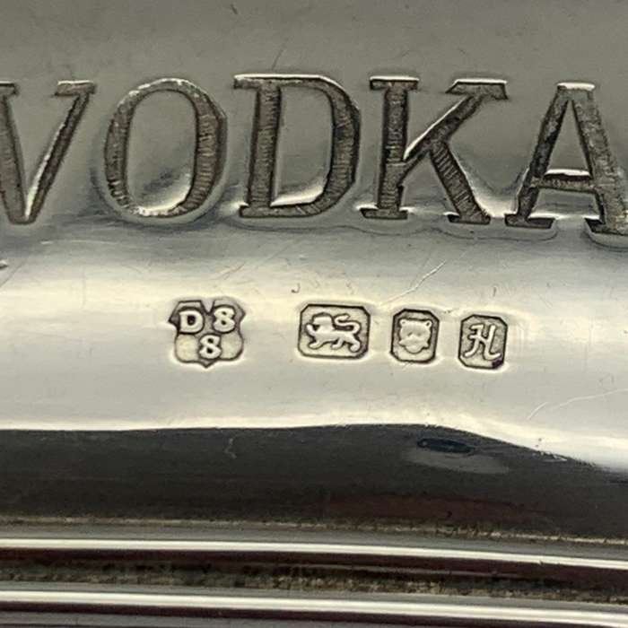 Sterling Silver 'VODKA' Decanter Label