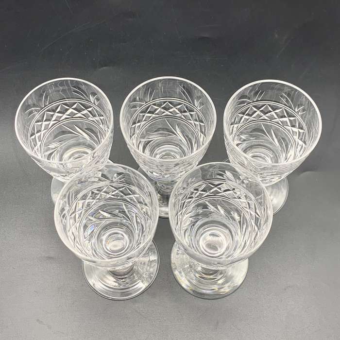 Five 'Stuart' Crystal Sherry Glasses (Imperial Cut)