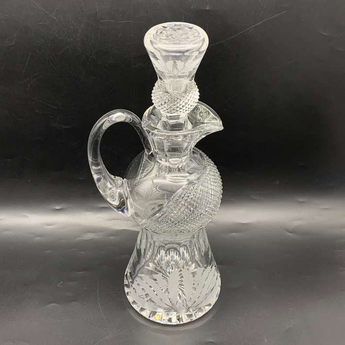 Scarce 'Edinburgh' Crystal Thistle-Cut Claret Jug Decanter