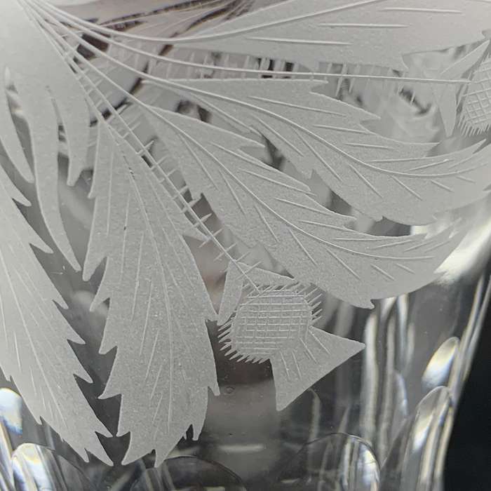 Scarce 'Edinburgh' Crystal Thistle-Cut Claret Jug Decanter