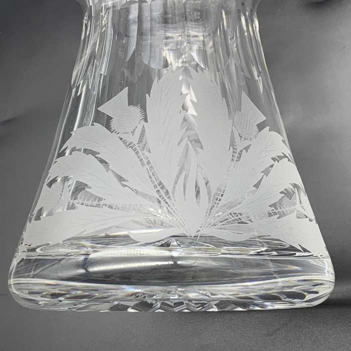 Scarce 'Edinburgh' Crystal Thistle-Cut Claret Jug Decanter