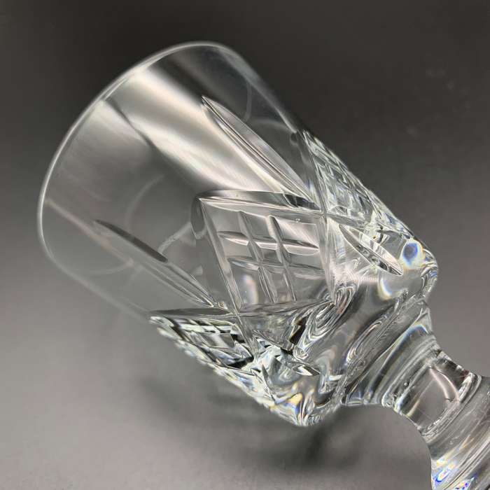 Six Vintage Cut-Crystal Sherry Glasses