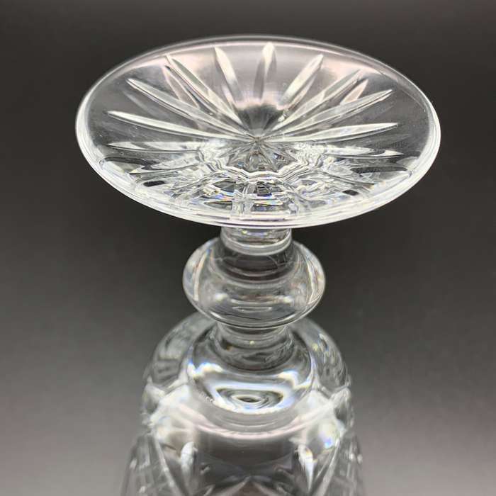 Six Vintage Cut-Crystal Sherry Glasses
