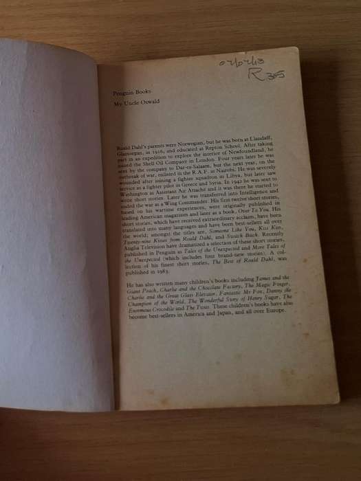 Roald Dahl -  My Uncle Oswald -  Softcover -  p 205