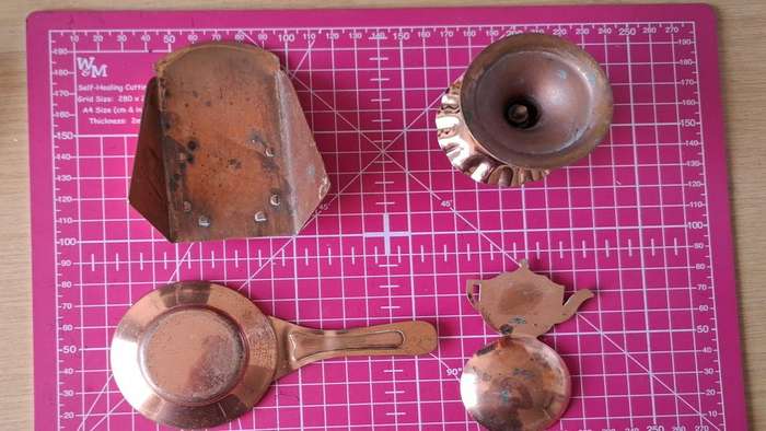 Lot of 4 copper items -  not cleaned