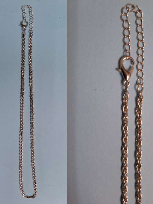 Silver Tone Necklace with clasp 23cm  drop length - 2mm x 1mm