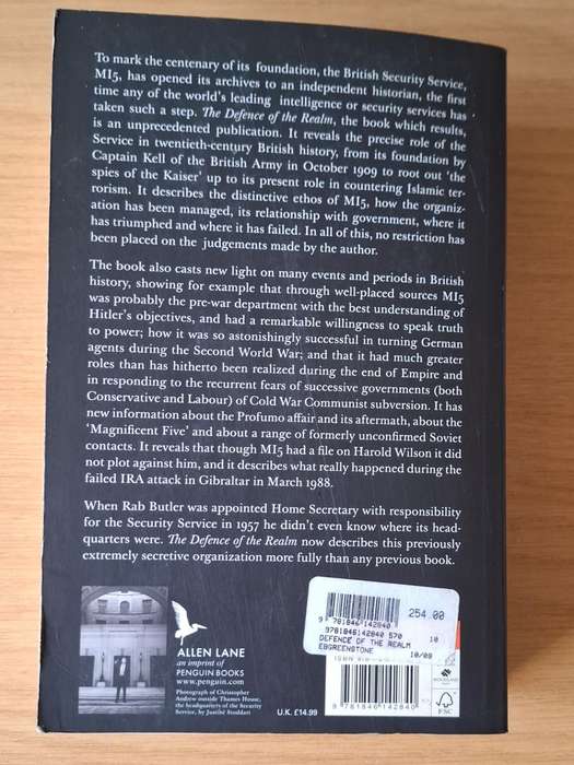 Christopher Andrew - The Defence of the Realm: The Authorized History of MI5 -  p 1088
