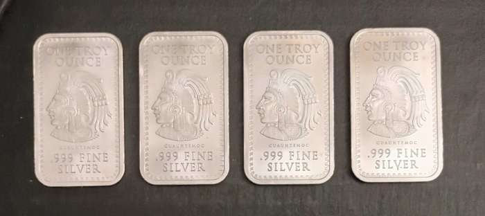 ONE TROY OZ SILVER AZTEC BARS [CAP]