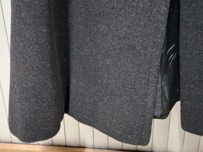 Vintage Black Women's XL Double Breasted Cashmere 3/4 Length Winter Coat - Excellent Condition