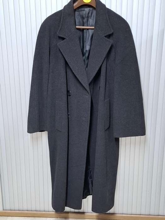 Vintage Black Women's XL Double Breasted Cashmere 3/4 Length Winter Coat - Excellent Condition