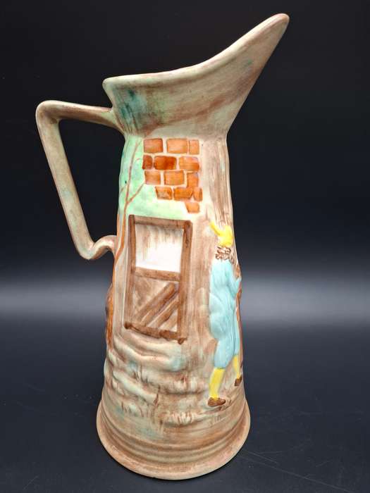 Vintage Hand Painted Burslem Jug / Ewer - Great Condition - 28cm high - H.G Wood Ltd, England