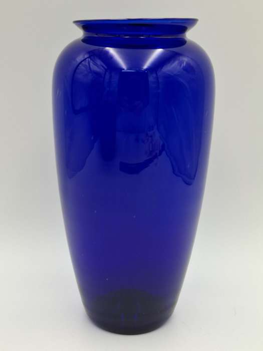 Cobalt Blue Glass Urn Vase - Vibrant Colour - 28cm H