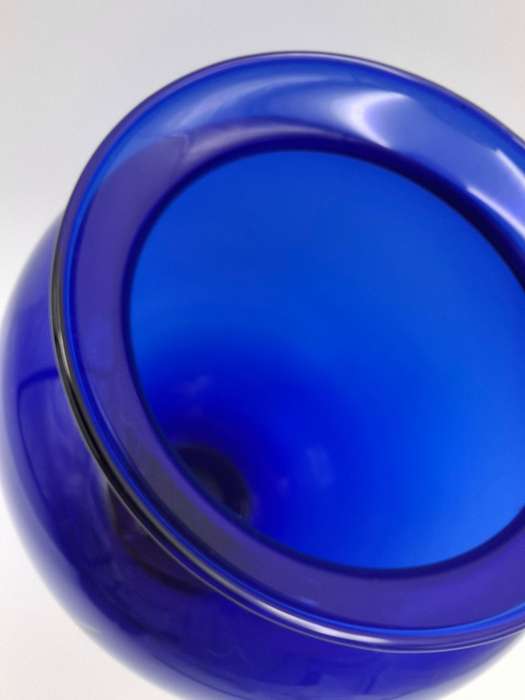 Cobalt Blue Glass Urn Vase - Vibrant Colour - 28cm H
