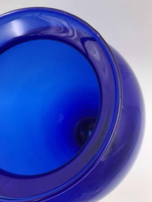 Cobalt Blue Glass Urn Vase - Vibrant Colour - 28cm H