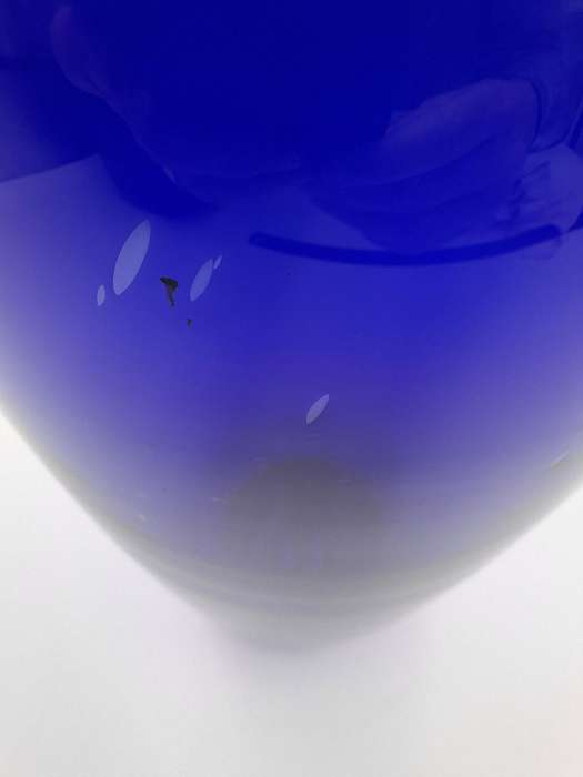 Cobalt Blue Glass Urn Vase - Vibrant Colour - 28cm H