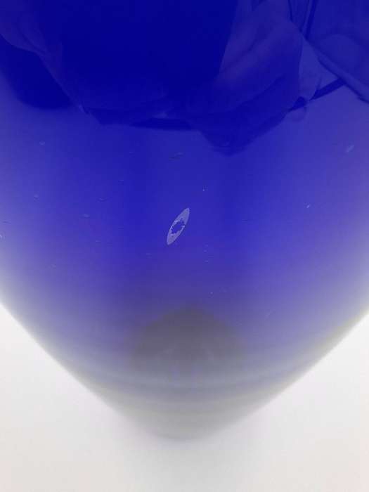 Cobalt Blue Glass Urn Vase - Vibrant Colour - 28cm H