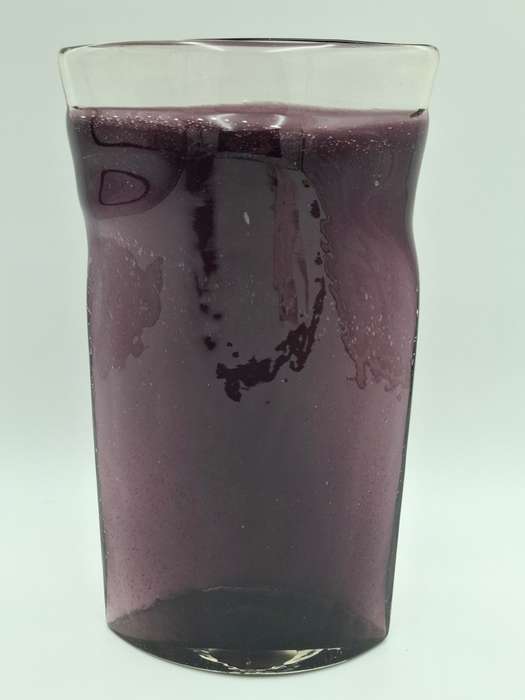 Exquisite Purple Handblown Glass Pillow Shape Vase - 30cm high