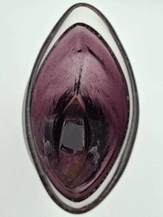 Exquisite Purple Handblown Glass Pillow Shape Vase - 30cm high