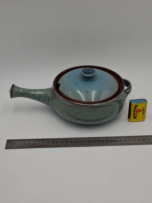 Duck Egg Blue Glazed Sauce Pot - Liebermann Pottery - perfect condition & stunning color