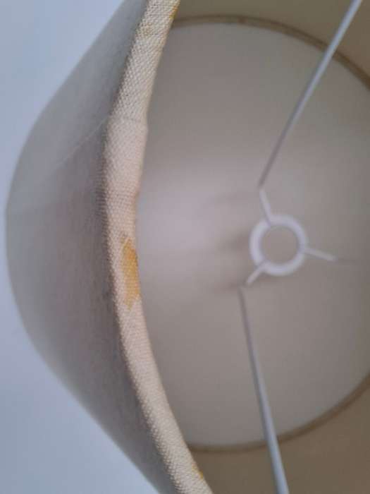 Vintage Mermaid Scale Lamp in Hues of Blue with Ivory Shade - Compliments Seaside Design