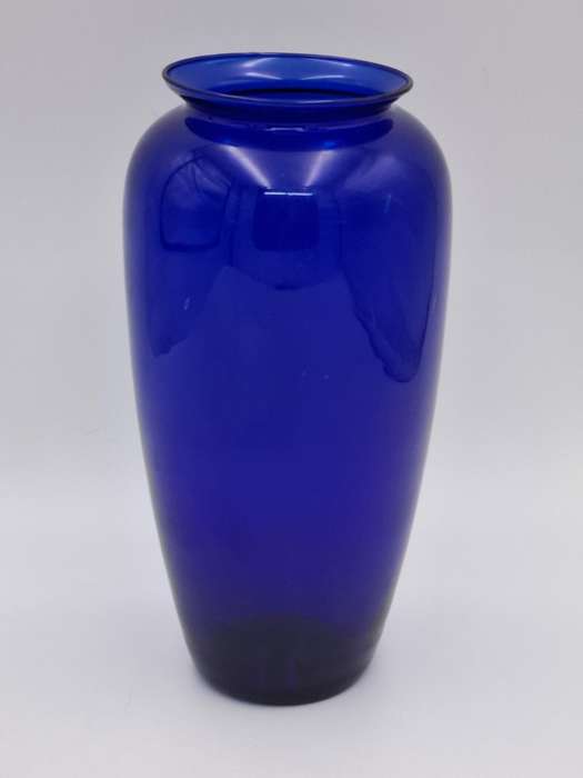 Cobalt Blue Glass Urn Vase - Vibrant Colour - 28cm H