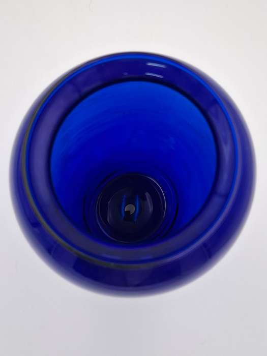 Cobalt Blue Glass Urn Vase - Vibrant Colour - 28cm H