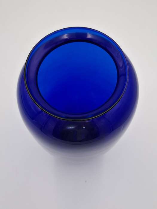 Cobalt Blue Glass Urn Vase - Vibrant Colour - 28cm H
