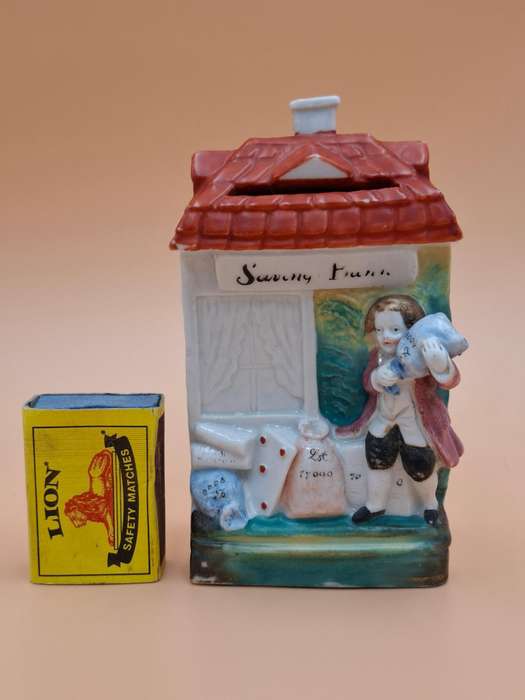 Vintage Ceramic Miniature Building - Savings Bank - Collectable