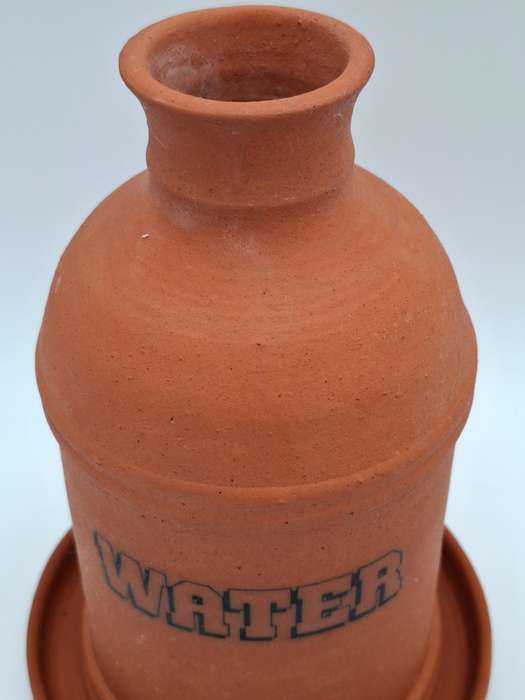 Terracotta Water Jug with Cup & Drip Tray - A Rustic match