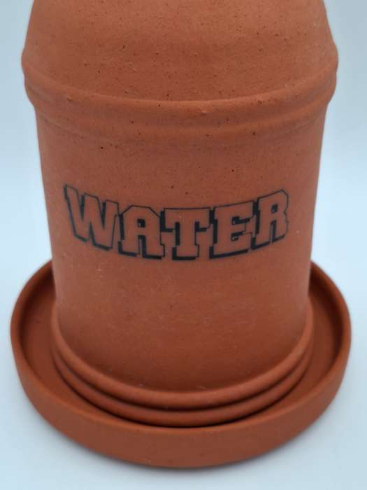 Terracotta Water Jug with Cup & Drip Tray - A Rustic match