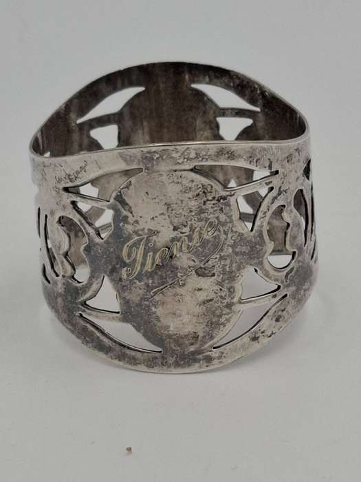 Vintage Silver Plated Filigree Baby Bracelet/Serviette Ring - Great Condition