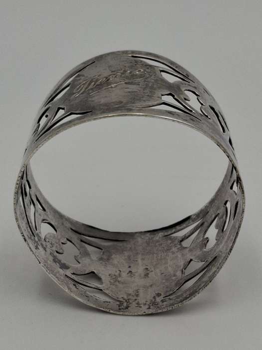 Vintage Silver Plated Filigree Baby Bracelet/Serviette Ring - Great Condition