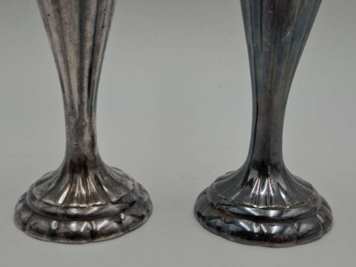 Vintage EP Lead Canada Salt & Pepper Shaker Dispensers - Solid and Elegant