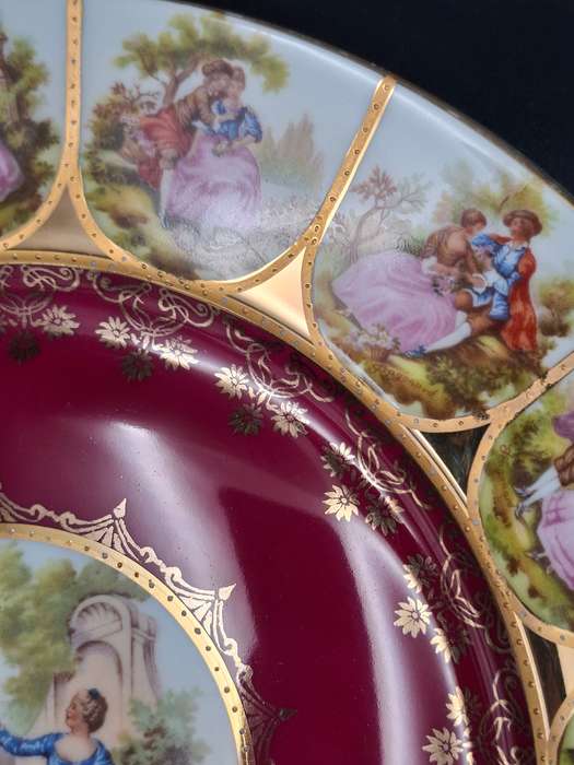 Vintage Bavaria West Germany Fragonard Victorian Design Serving Plates - Pair - 28cm diameter