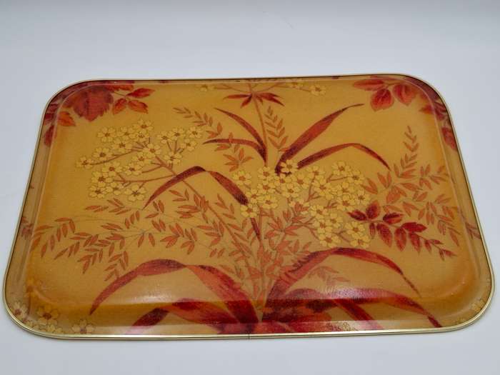 Vintage Melamine Serving Trays - Floral & Botanical Design - Small 35.5 L and Large 41cm L