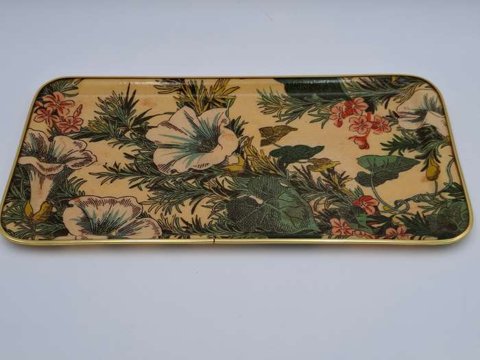 Vintage Melamine Serving Trays - Floral & Botanical Design - Small 35.5 L and Large 41cm L