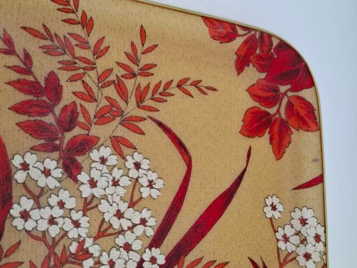 Vintage Melamine Serving Trays - Floral & Botanical Design - Small 35.5 L and Large 41cm L
