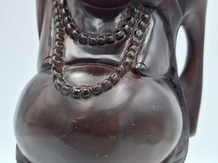 Large Vintage Happy Buddha - Beautiful Hand Carved in Rosewood - 45cm H - Great condition - Heavy !