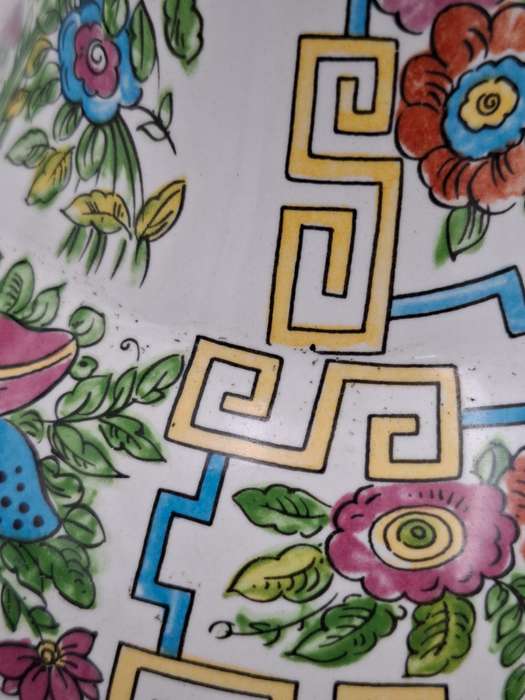 Vintage Chinese Porcelain Vase - Beautiful Botanical & Garden scenes with Summer/Spring Colours