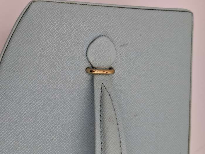 Jewellery box - Cara Mia - Light Blue Faux Leather with Canvas Interior