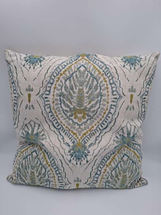 French Themed Scatter Cushions x 3 - Linen Style - Stone Base with Patterns