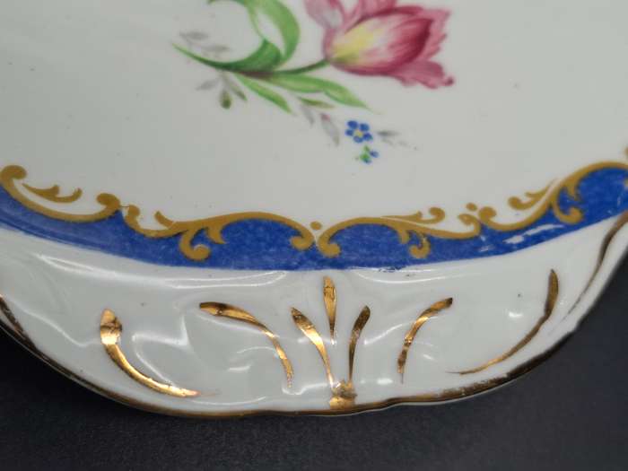 Fine Bone Bell China - Narcissus design - Made in England - Beautiful Blue & Gold Edge Trim