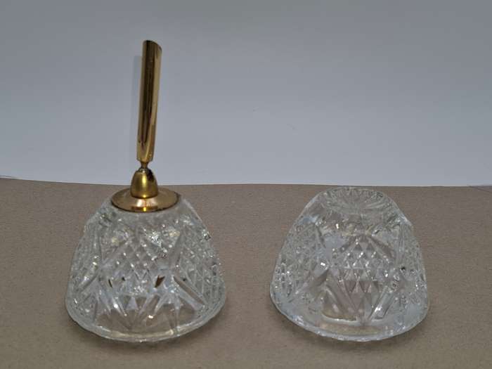 Vintage Crystal Pen Holder and Paperweight - stunning pair