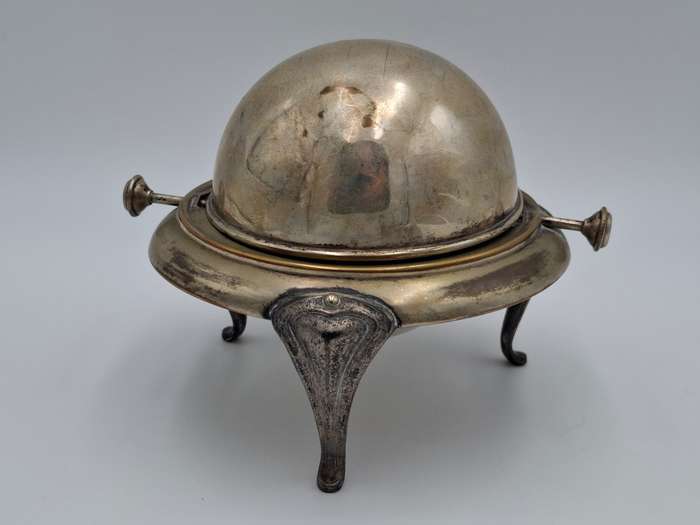 Vintage Silver Plated Butter Dish with Swivel Lid