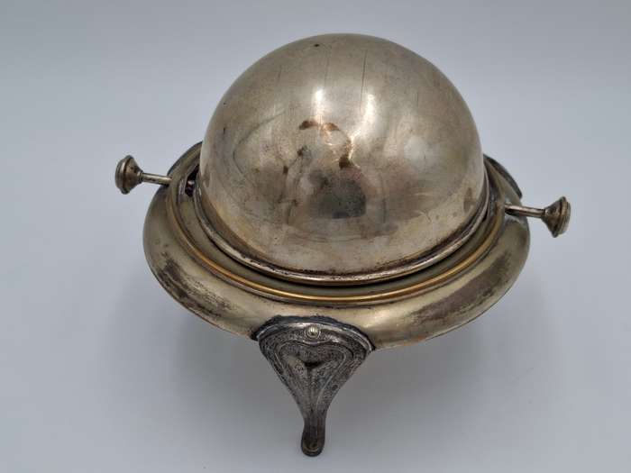 Vintage Silver Plated Butter Dish with Swivel Lid