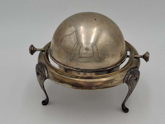 Vintage Silver Plated Butter Dish with Swivel Lid