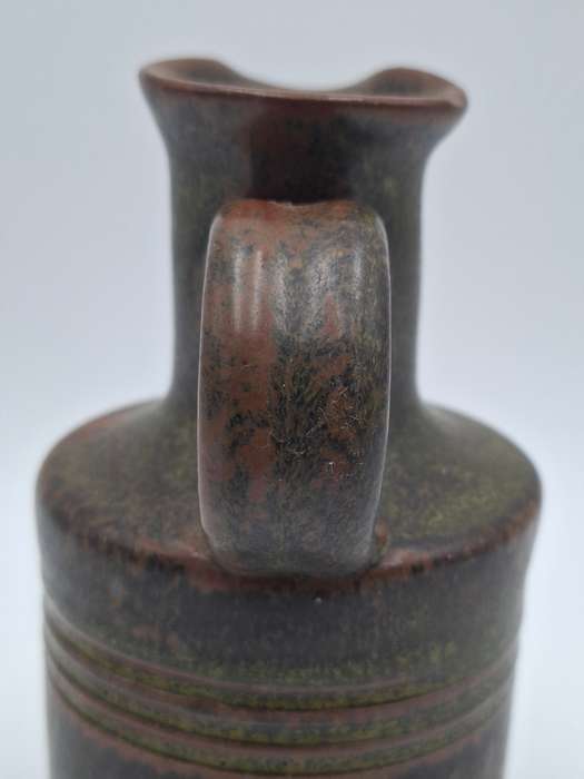 Vintage Glazed Pottery Jug - Deep Olive Green - For Olive Oil/Salad Dressing or Sauces - STUNNING !